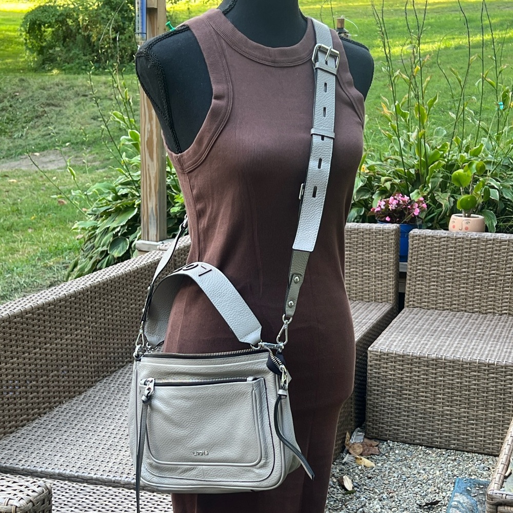 Lodis Light Gray Leather bag